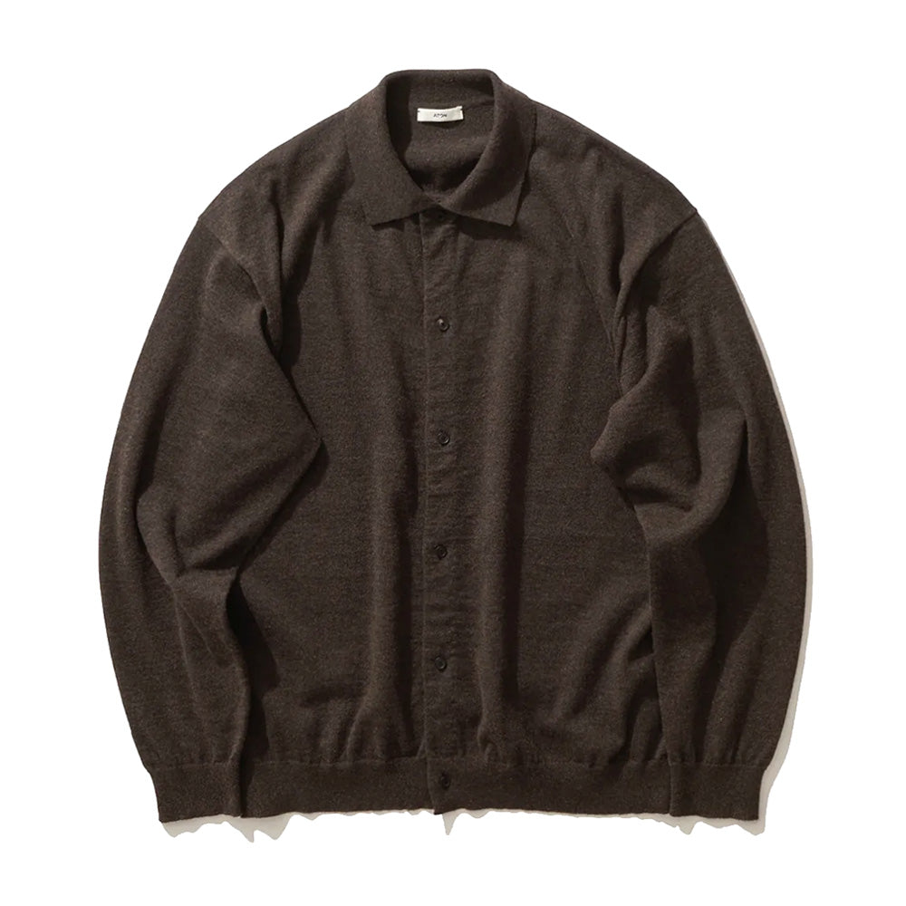 COTTON YAK KNIT POLO CARDIGAN