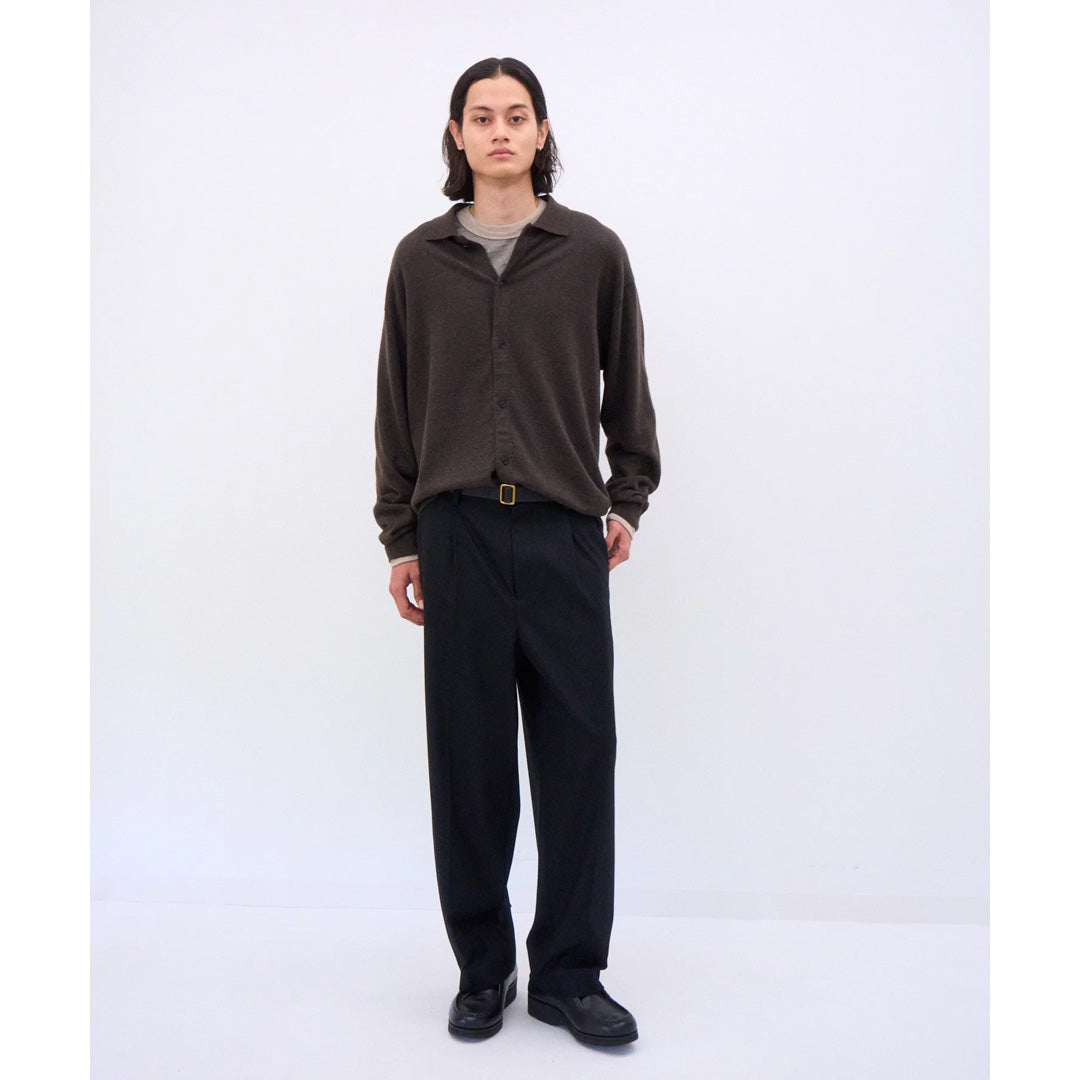 COTTON YAK KNIT POLO CARDIGAN