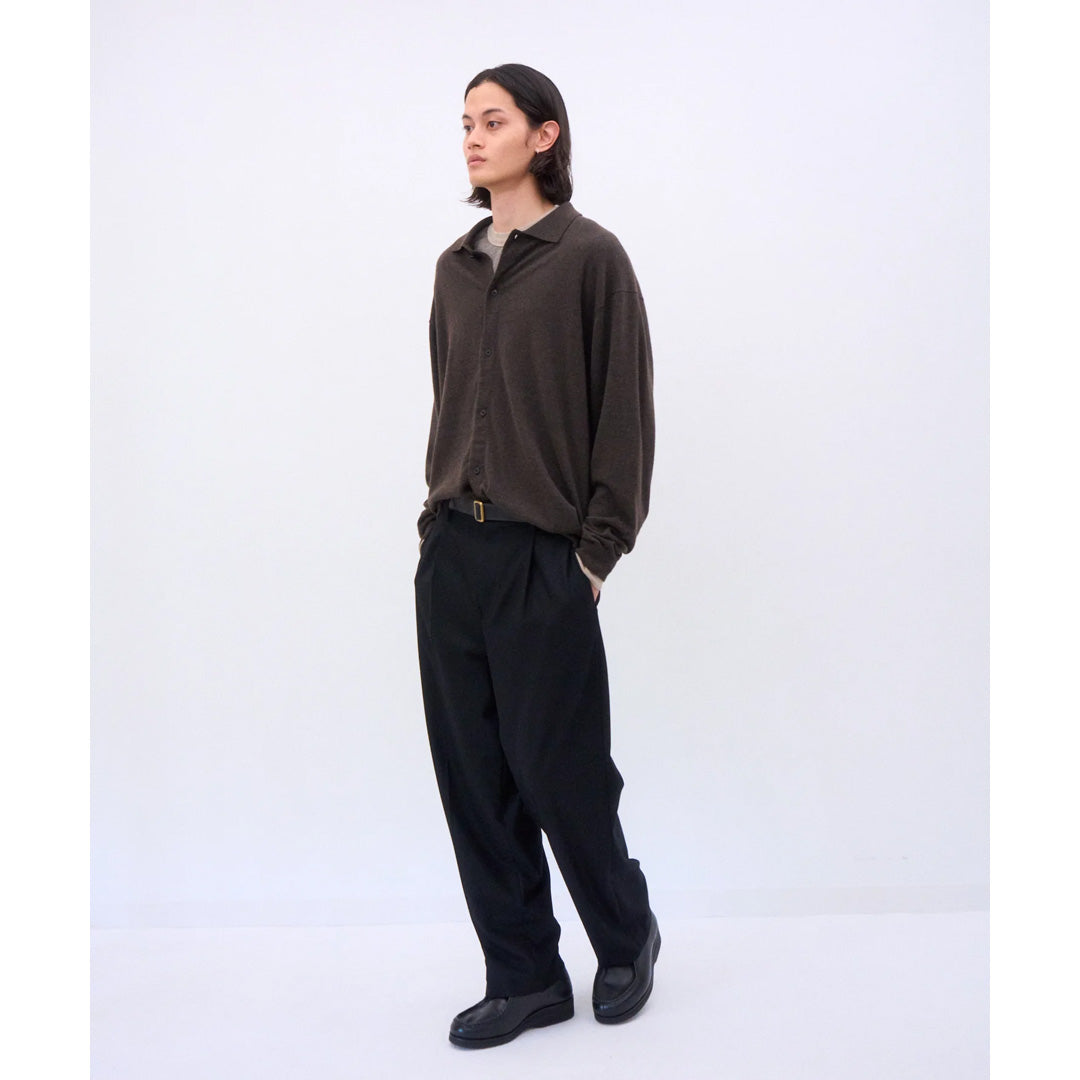 COTTON YAK KNIT POLO CARDIGAN