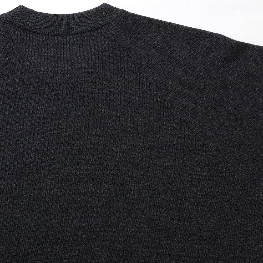 WOOL COTTON TERRY CREW-NECK SWEATER