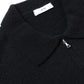 WOOL MINI BOUCLE ZIP UP POLO SWEATER