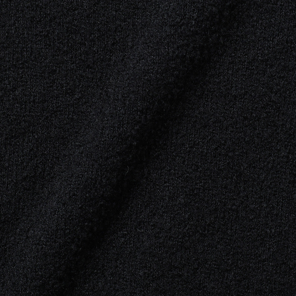WOOL MINI BOUCLE ZIP UP POLO SWEATER