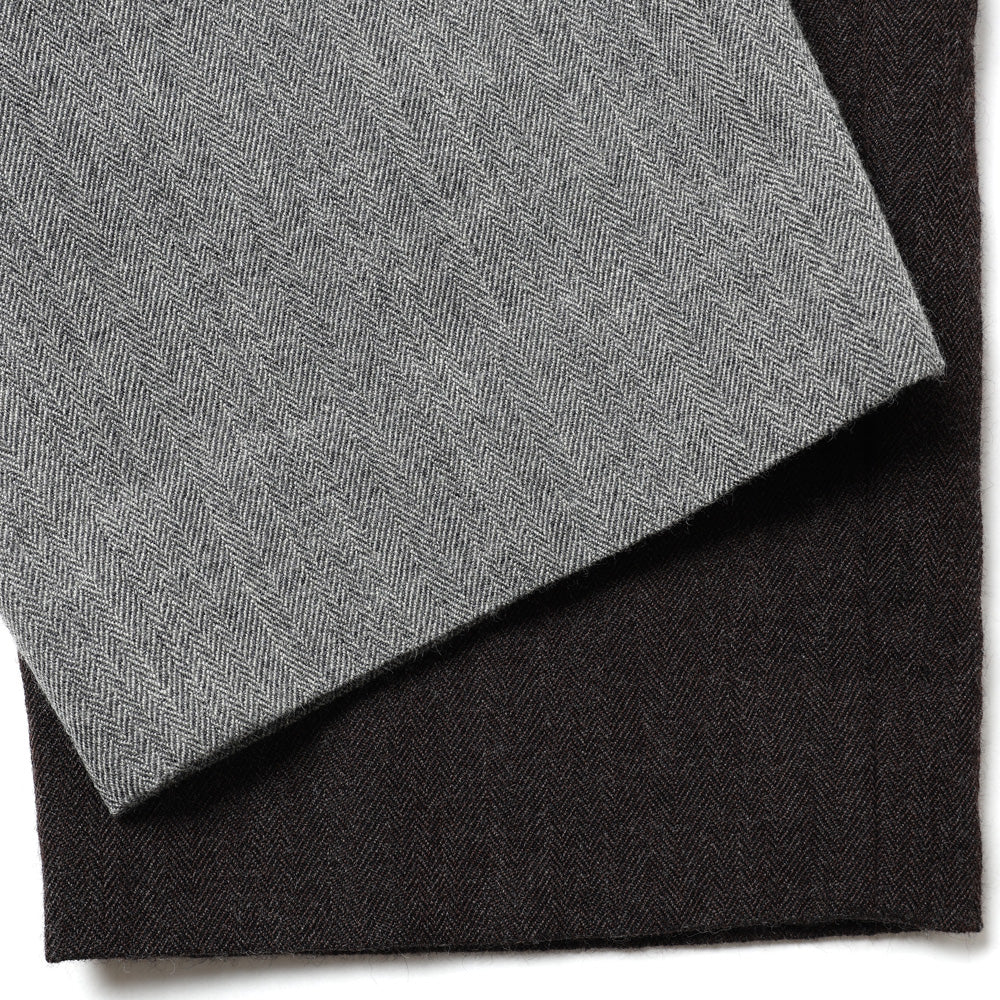 Wool Herringbone Easy Trousers