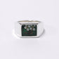 Signet Ring with Flower / Green