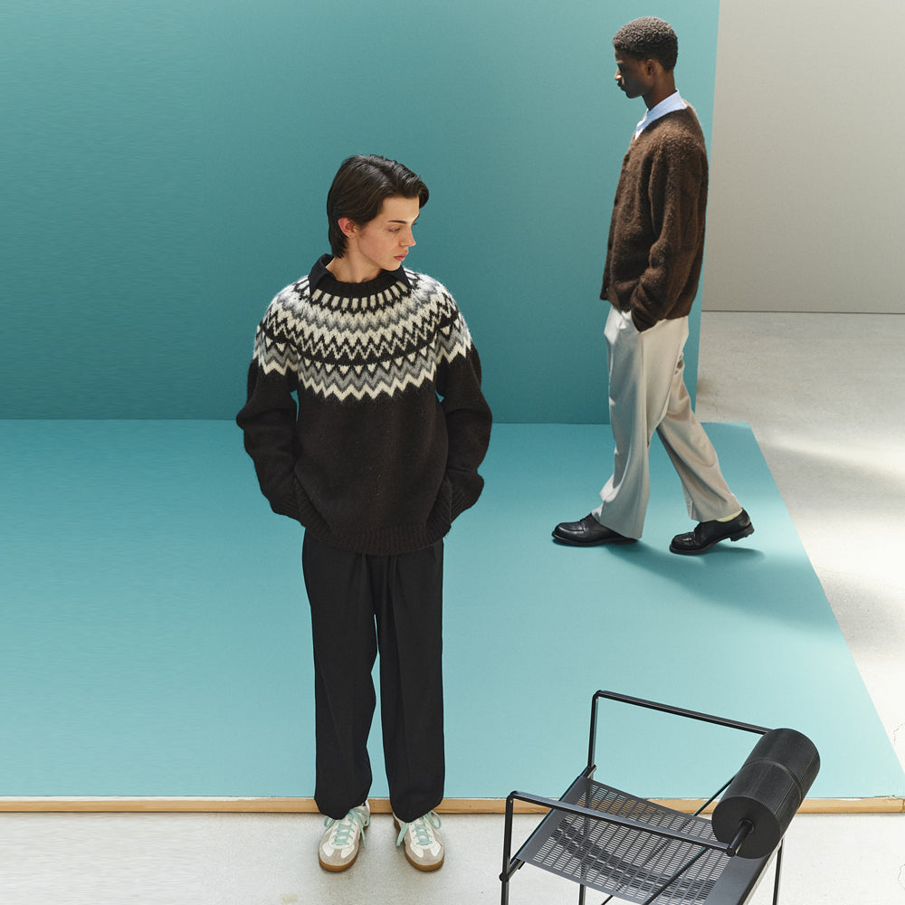 SNOW PATTERN JUMPER NATURAL COLOR ALPACA