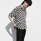 CU.Denim Checker flag S/S Open Collar SH