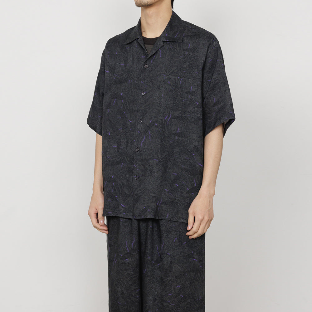 OPEN COLLAR S/S SHIRT LINEN TROPICAL