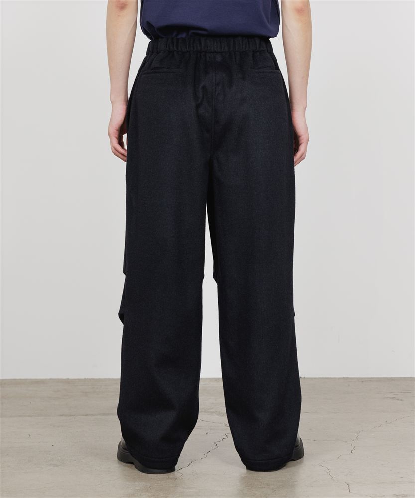 KNEE TUCK PANTS WOOL SILK BEAVER