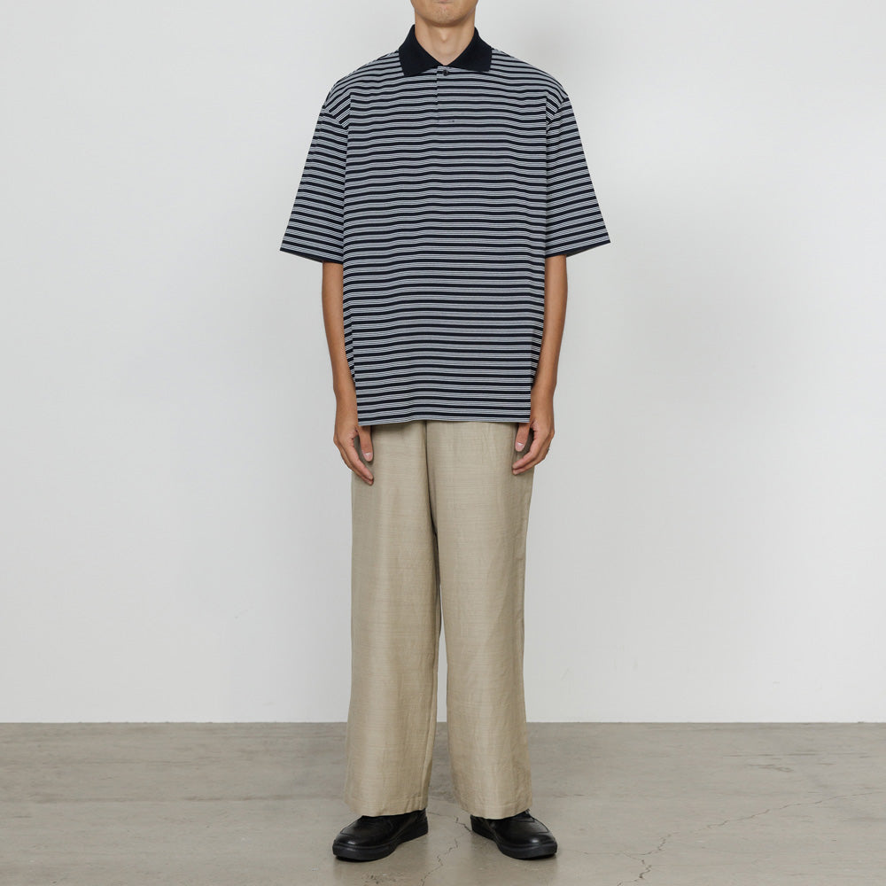 ONE BUTTON POLO S/S TEE ORGANIC COTTON HIGH TWISTED PIQUE