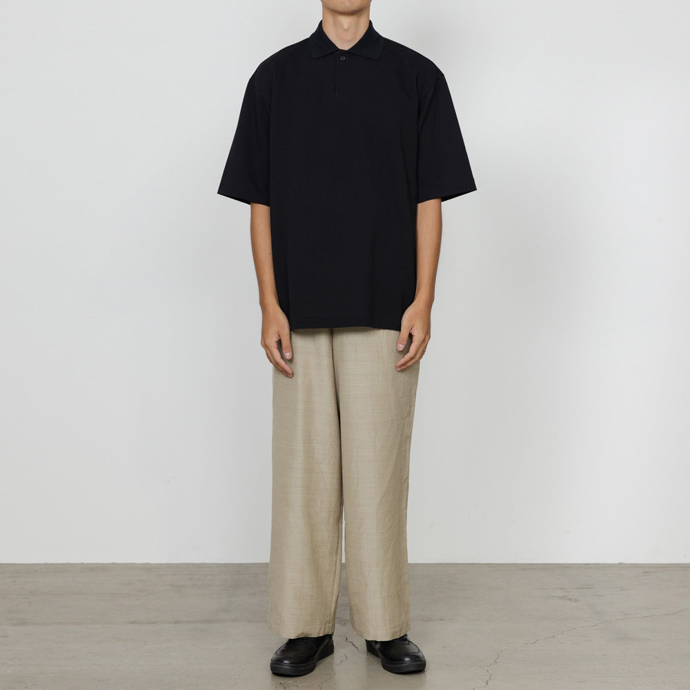 ONE BUTTON POLO S/S TEE ORGANIC COTTON HIGH TWISTED PIQUE
