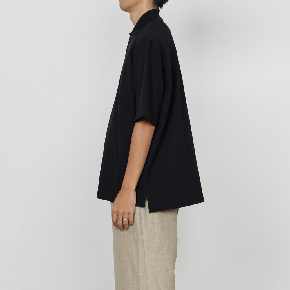 ONE BUTTON POLO S/S TEE ORGANIC COTTON HIGH TWISTED PIQUE