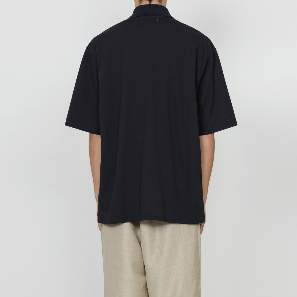 ONE BUTTON POLO S/S TEE ORGANIC COTTON HIGH TWISTED PIQUE