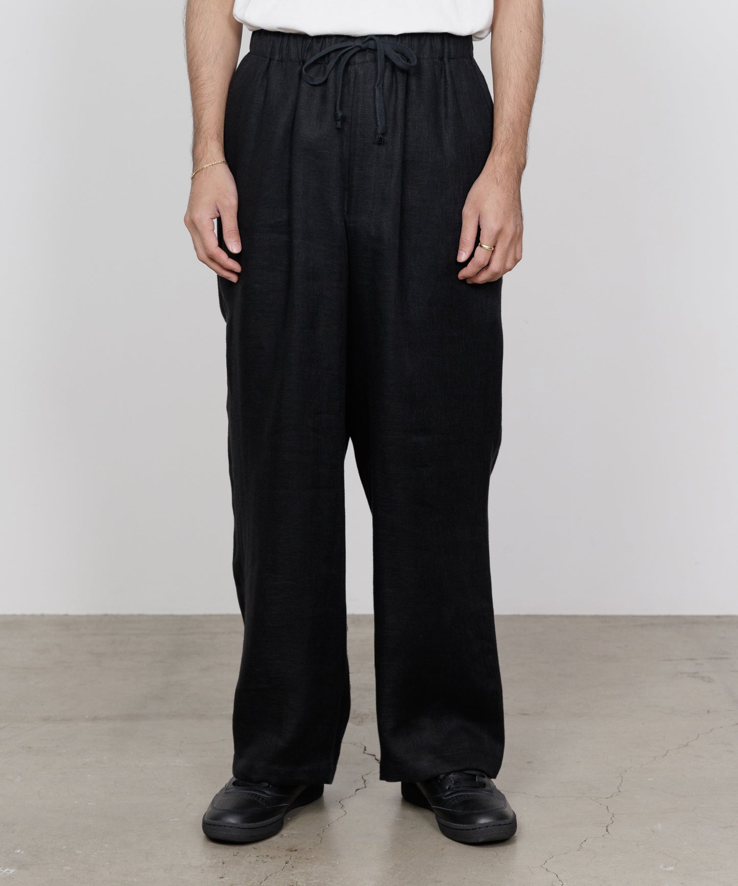 WIDE CYLINDER FIT EASY PANTS LINEN GAUZE DOUBLE CLOTH