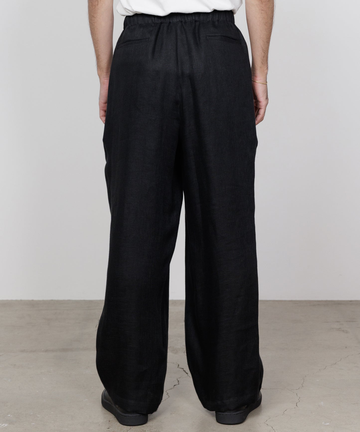 WIDE CYLINDER FIT EASY PANTS LINEN GAUZE DOUBLE CLOTH