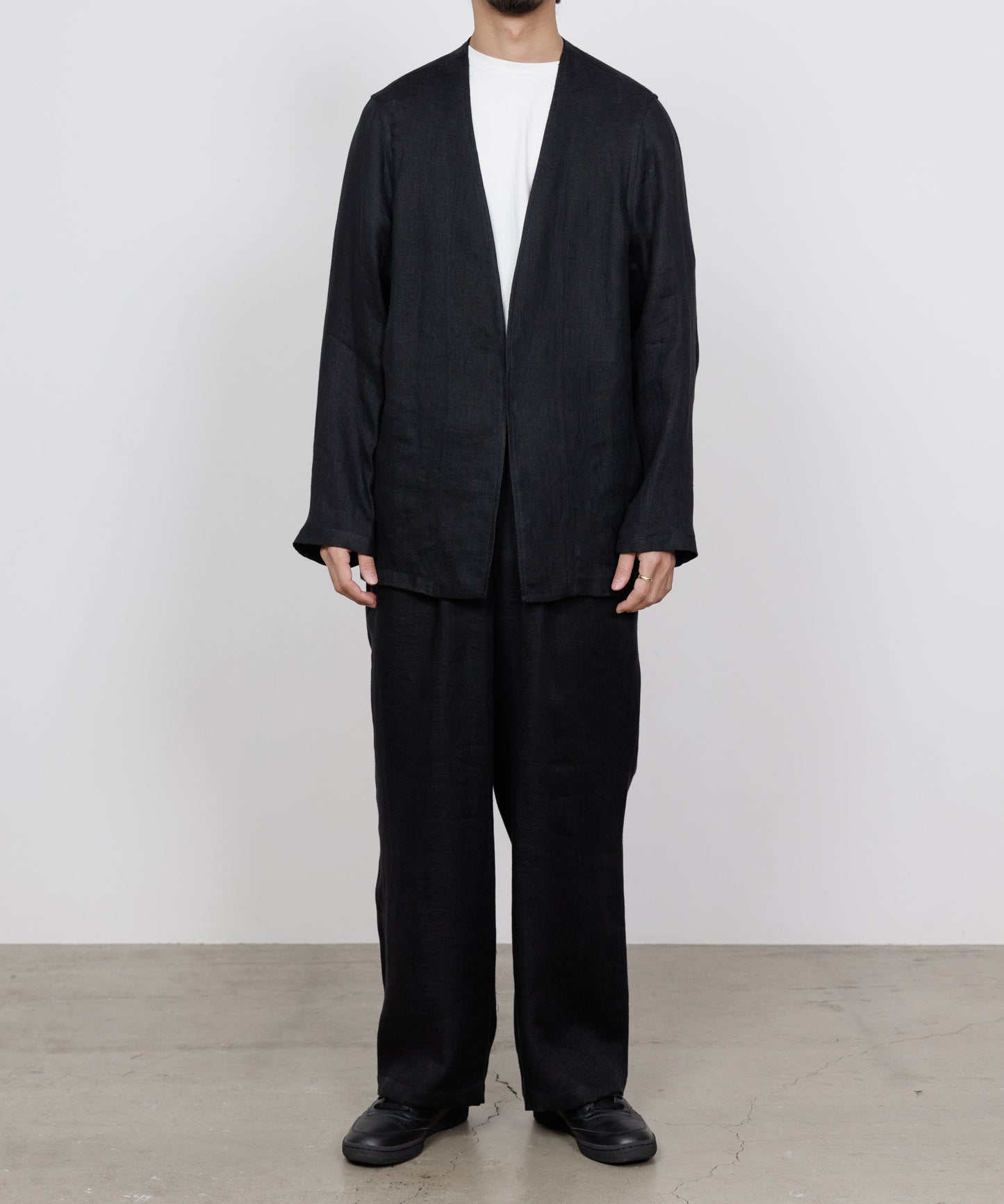 WIDE CYLINDER FIT EASY PANTS LINEN GAUZE DOUBLE CLOTH