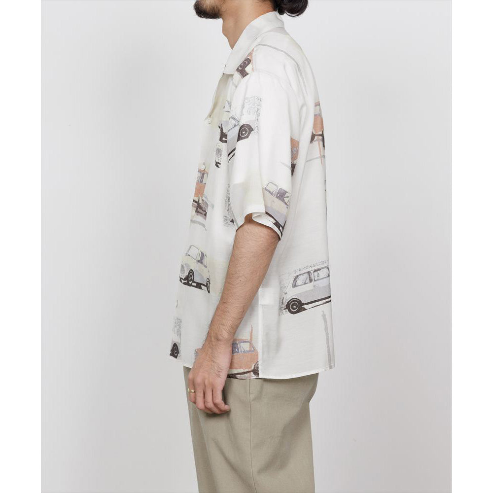 OPEN COLLAR S/S SHIRT CUPRO SILK LAWN