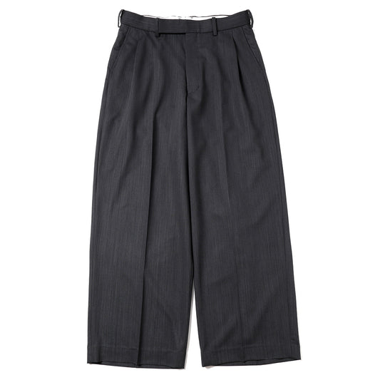 ONE TUCK WIDE TROUSERS WOOL HIGH TWIST TROPICAL