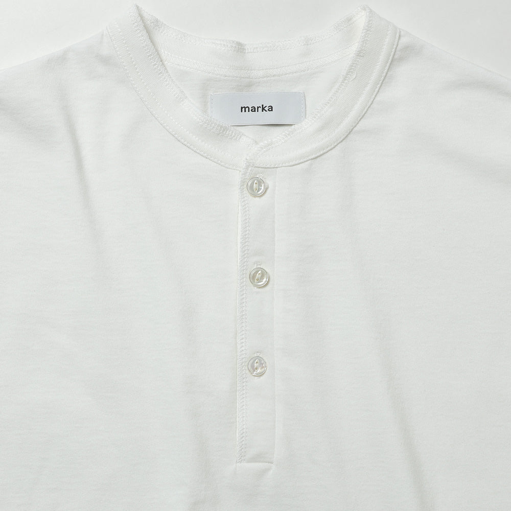 HENLEY NECK TEE ORGANIC COTTON OPEN END YARN