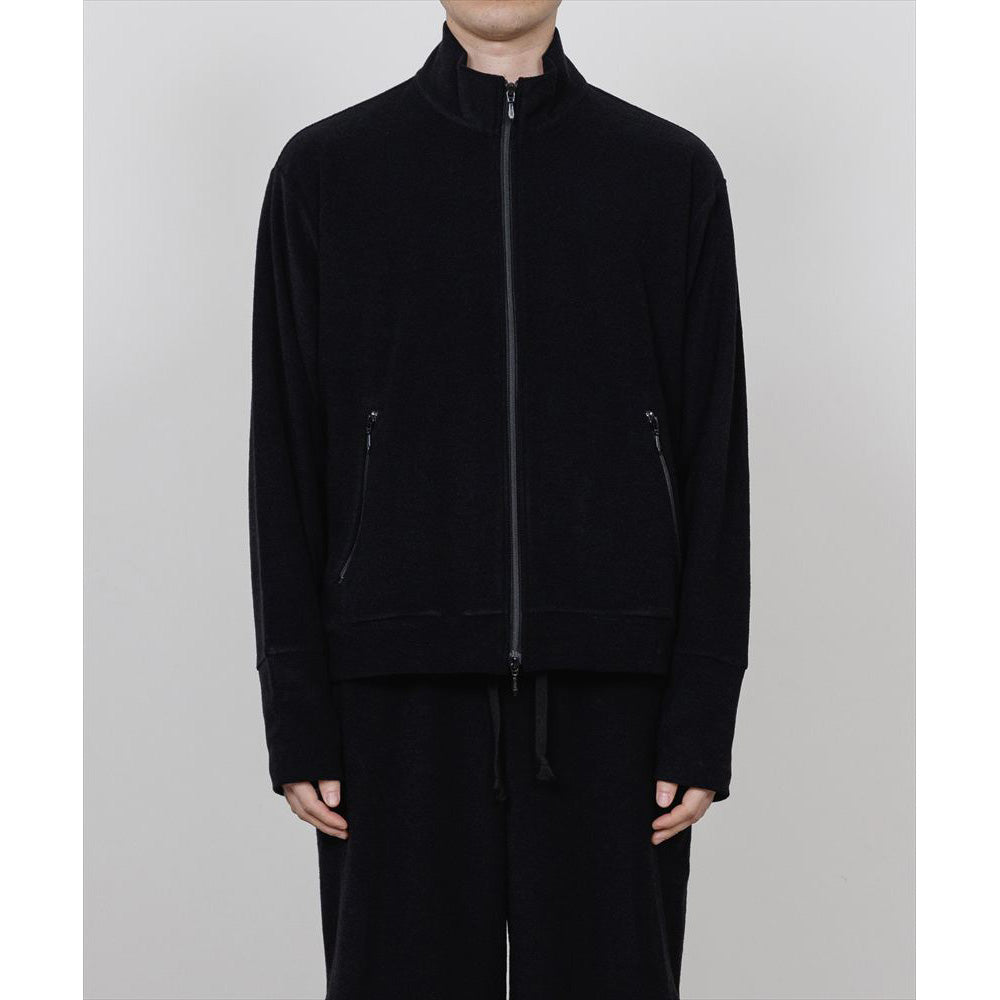 TRACK JACKET SUPER140s WASHABLE WOOL PILE KNIT