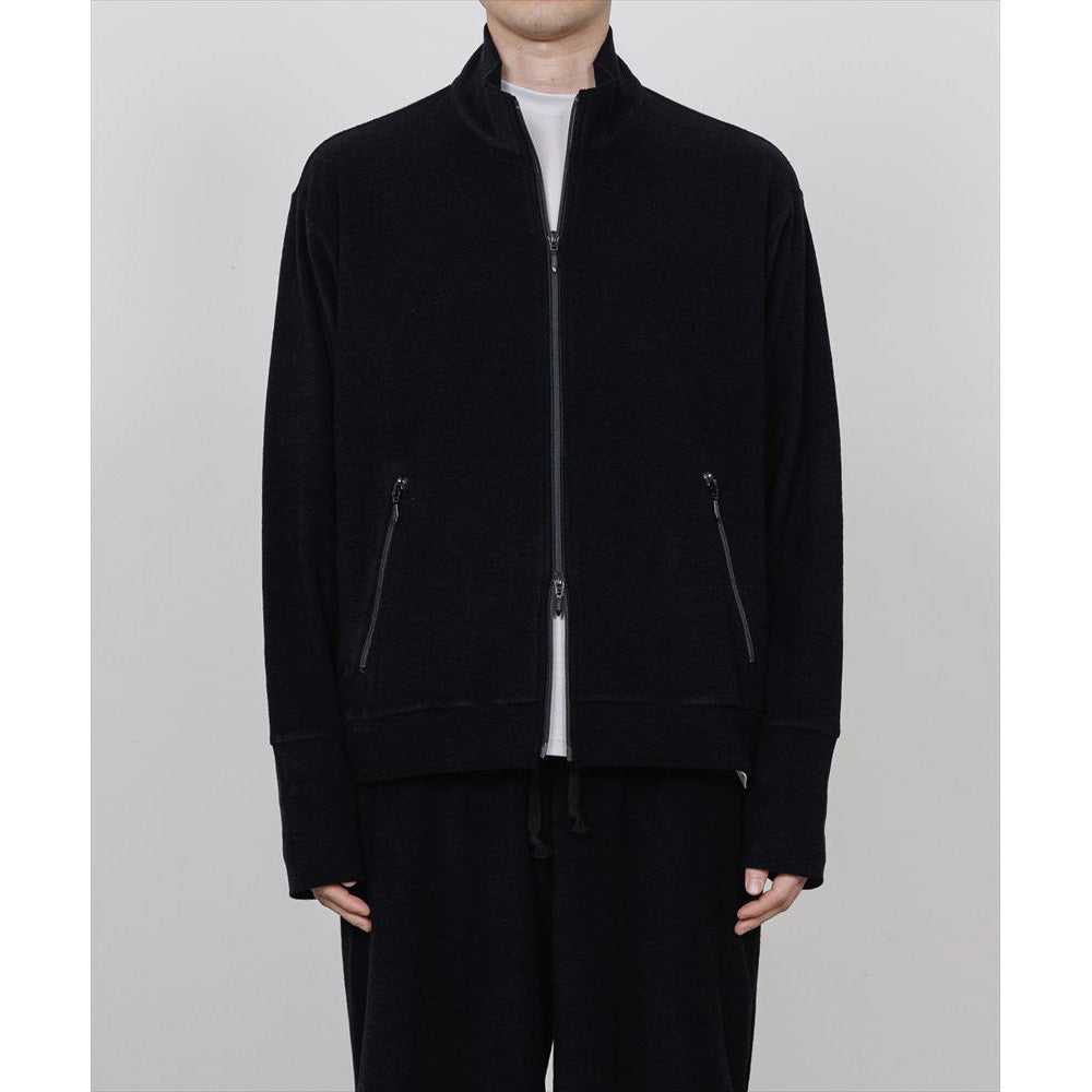 TRACK JACKET SUPER140s WASHABLE WOOL PILE KNIT