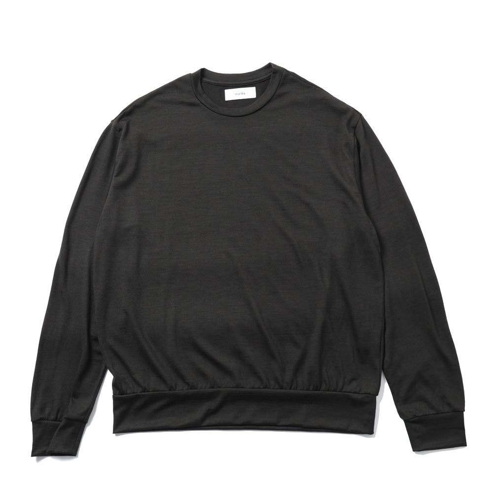 CREW NECK L/S TEE SUPER100s WASHABLE WOOL JERSEY