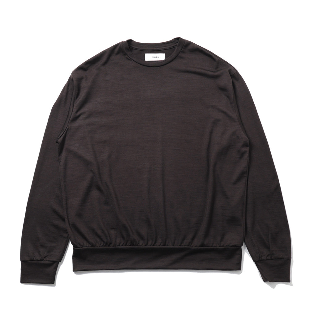 CREW NECK L/S TEE SUPER100s WASHABLE WOOL JERSEY
