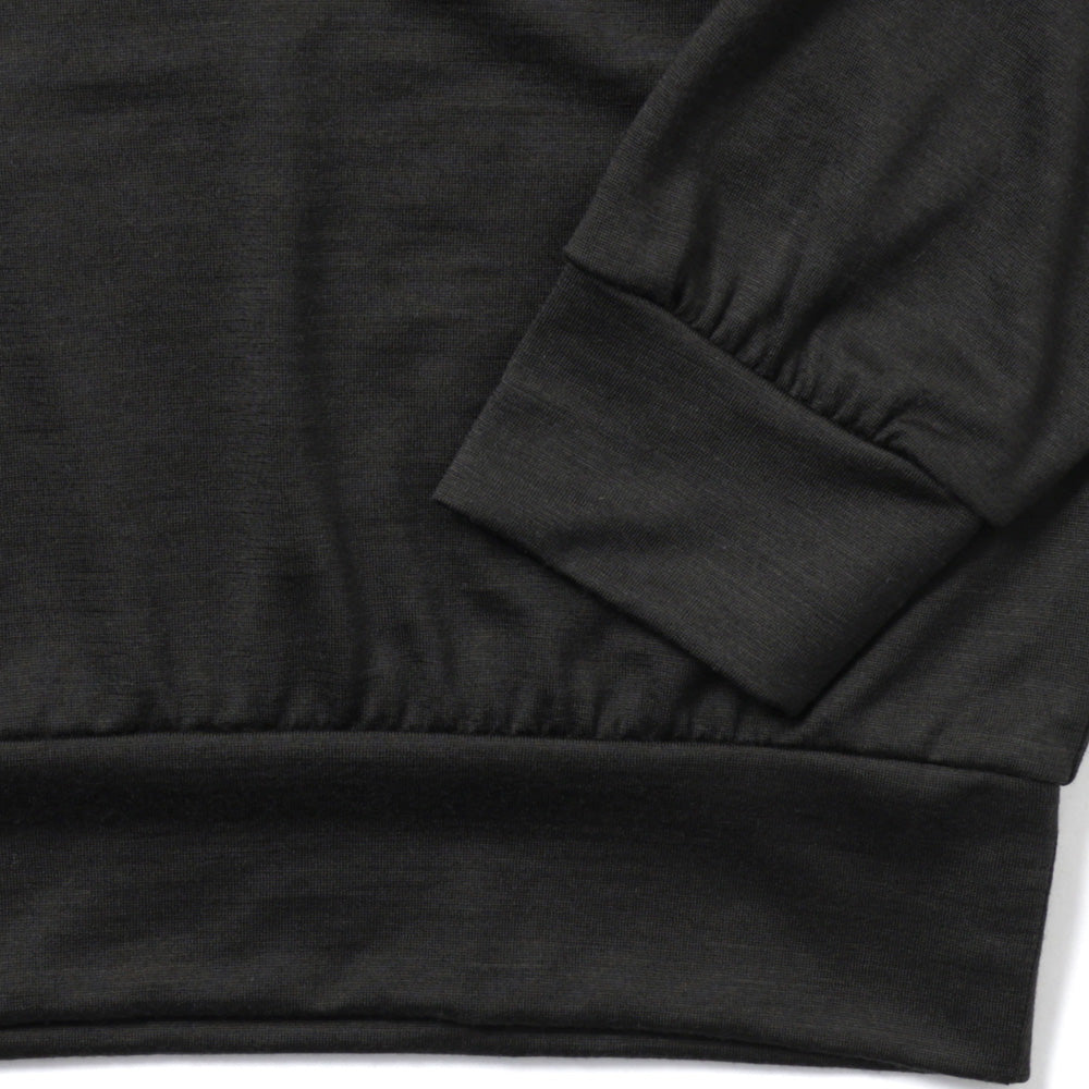 CREW NECK L/S TEE SUPER100s WASHABLE WOOL JERSEY