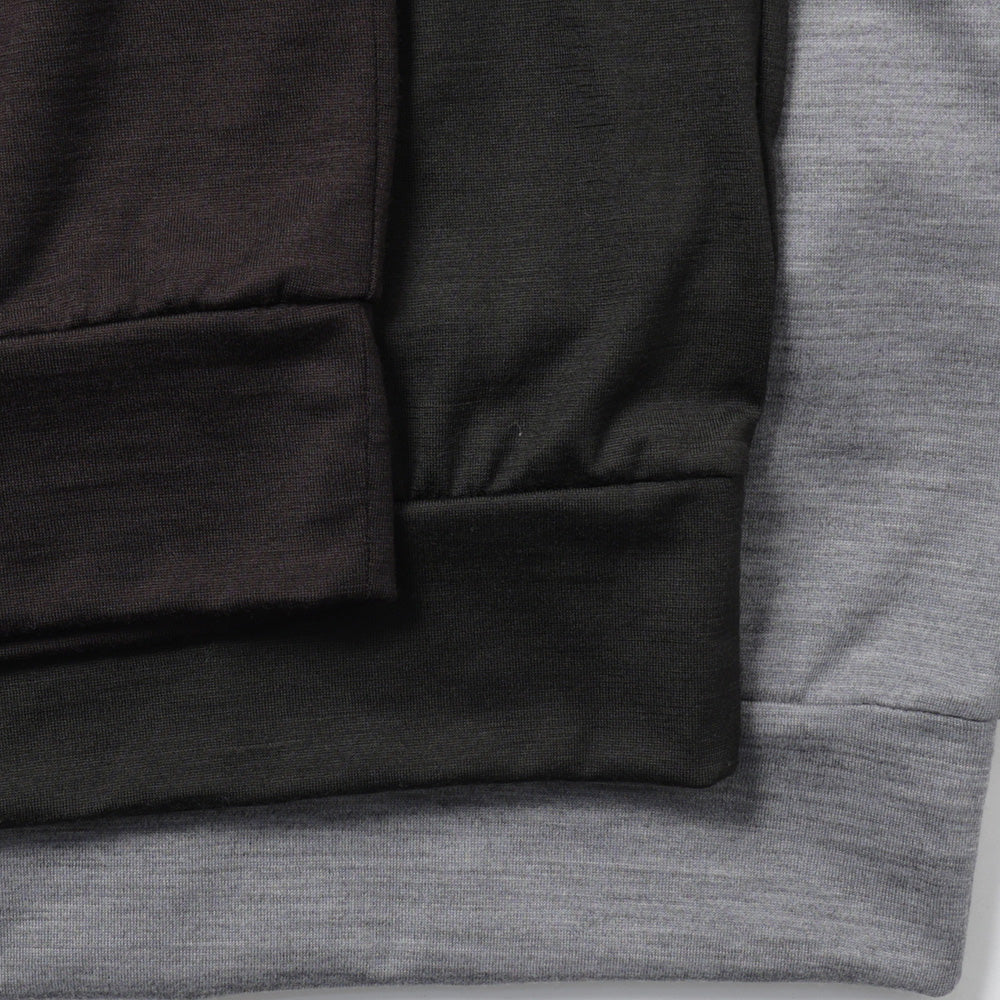 CREW NECK L/S TEE SUPER100s WASHABLE WOOL JERSEY