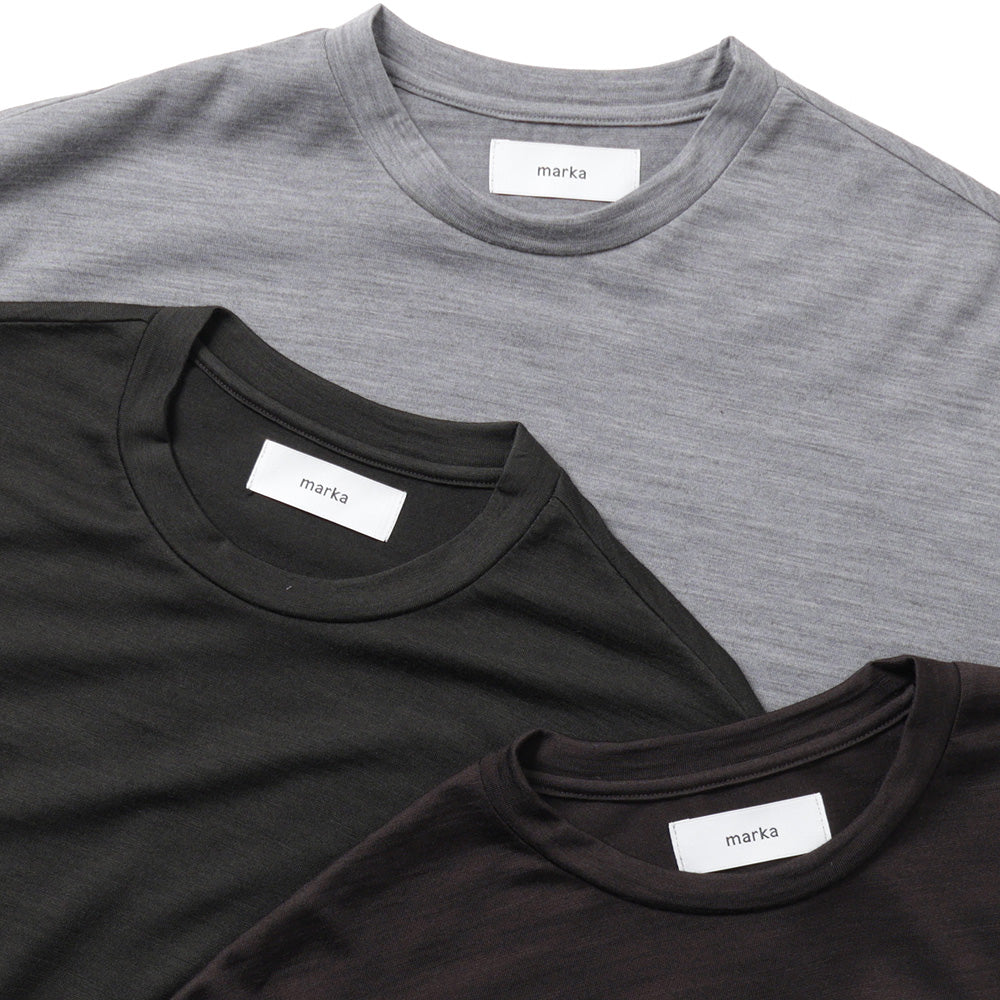 CREW NECK L/S TEE SUPER100s WASHABLE WOOL JERSEY
