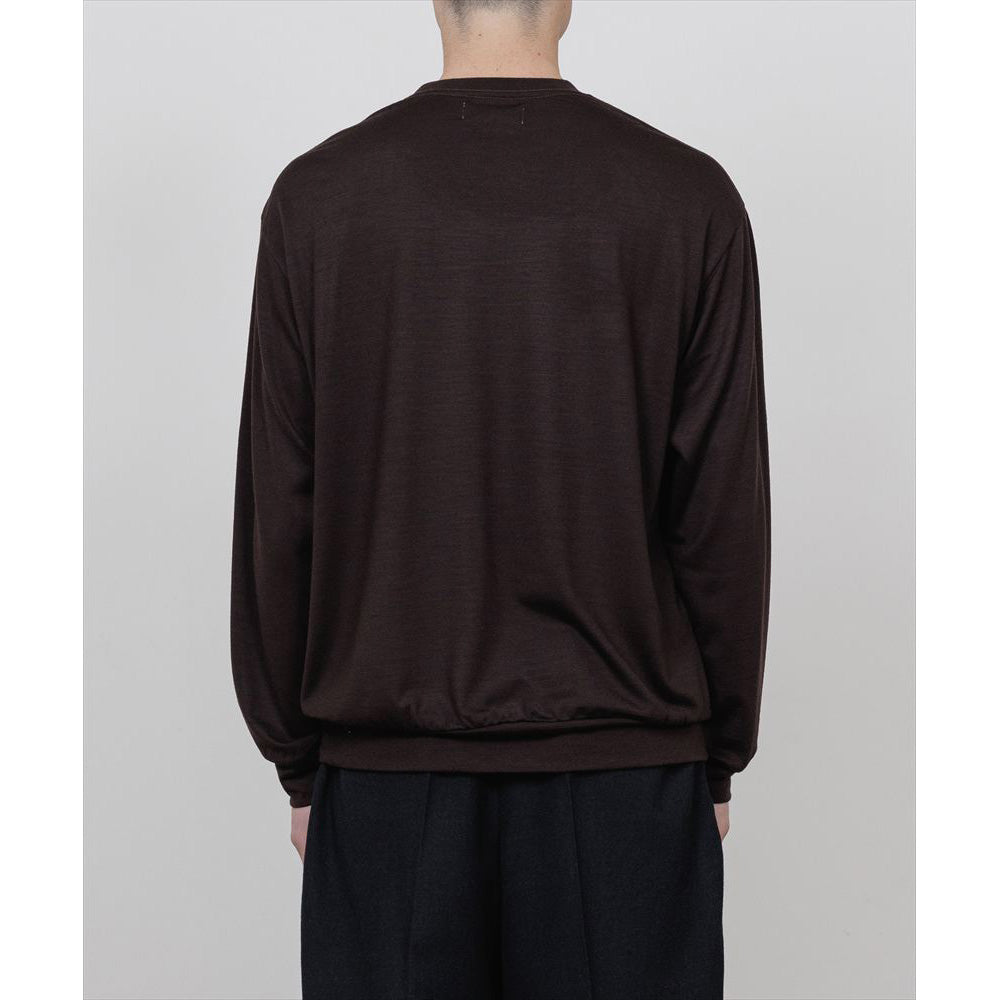 CREW NECK L/S TEE SUPER100s WASHABLE WOOL JERSEY