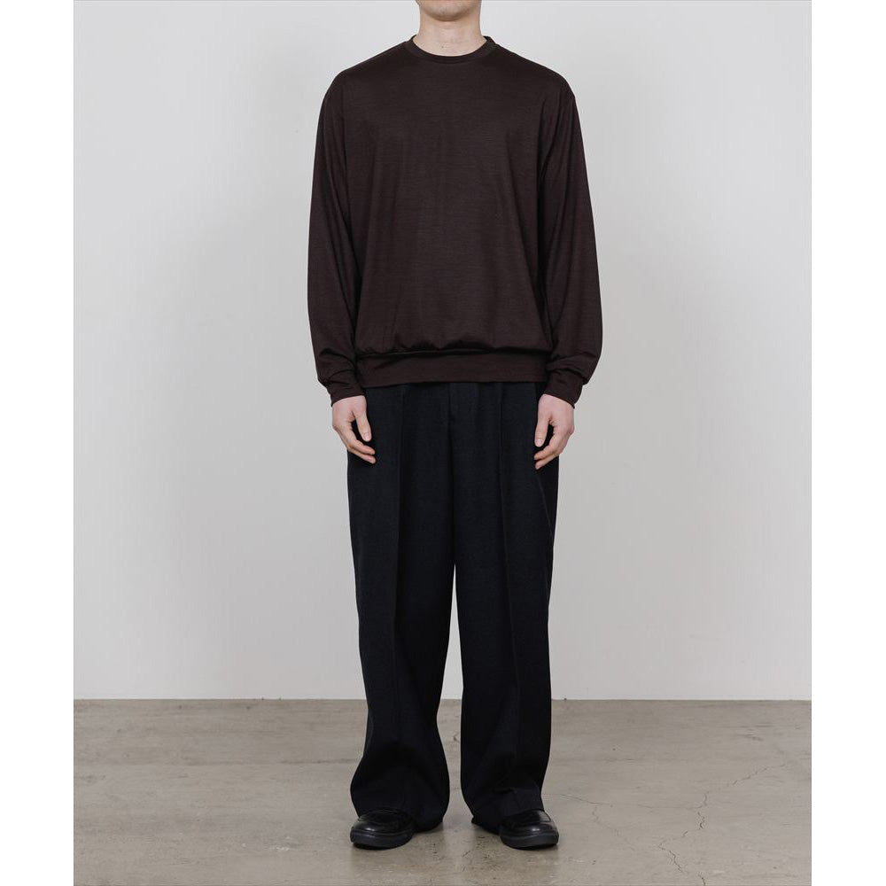 CREW NECK L/S TEE SUPER100s WASHABLE WOOL JERSEY