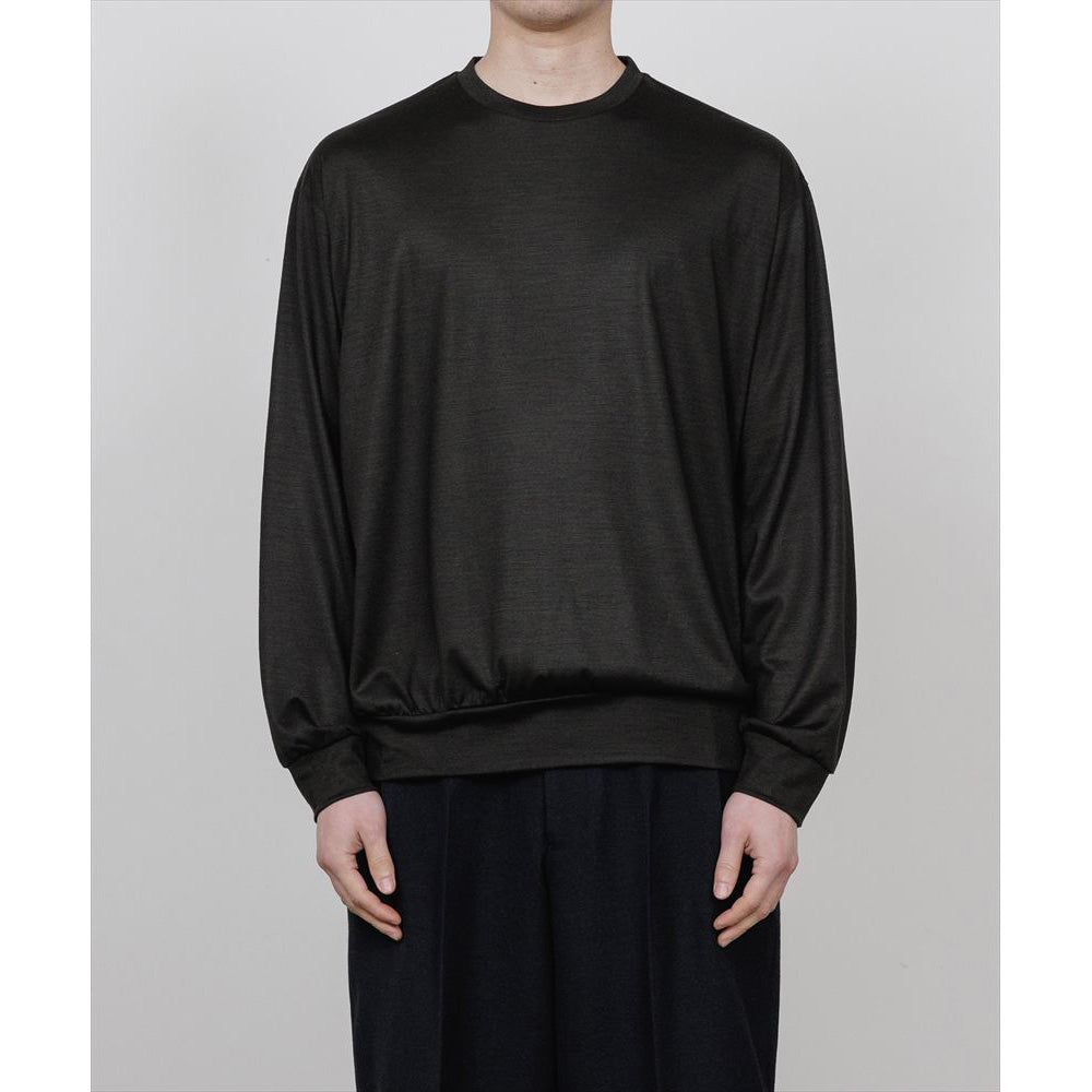 CREW NECK L/S TEE SUPER100s WASHABLE WOOL JERSEY