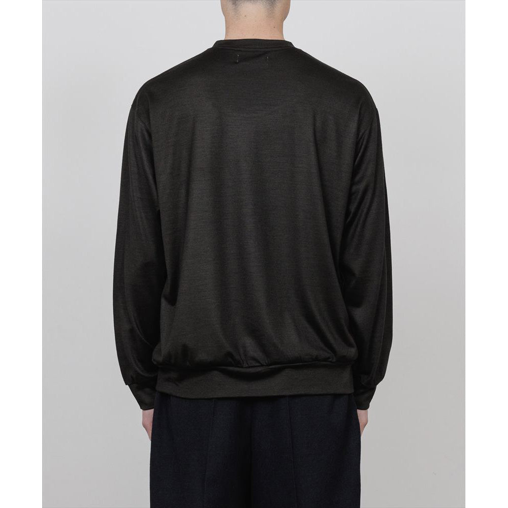 CREW NECK L/S TEE SUPER100s WASHABLE WOOL JERSEY