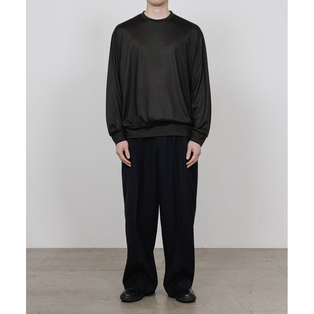 CREW NECK L/S TEE SUPER100s WASHABLE WOOL JERSEY