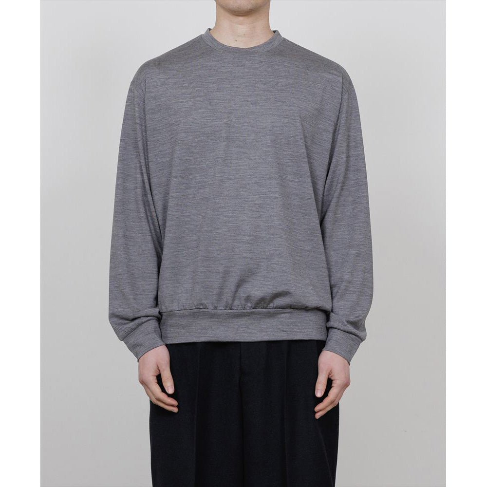 CREW NECK L/S TEE SUPER100s WASHABLE WOOL JERSEY