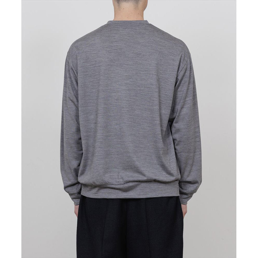 CREW NECK L/S TEE SUPER100s WASHABLE WOOL JERSEY