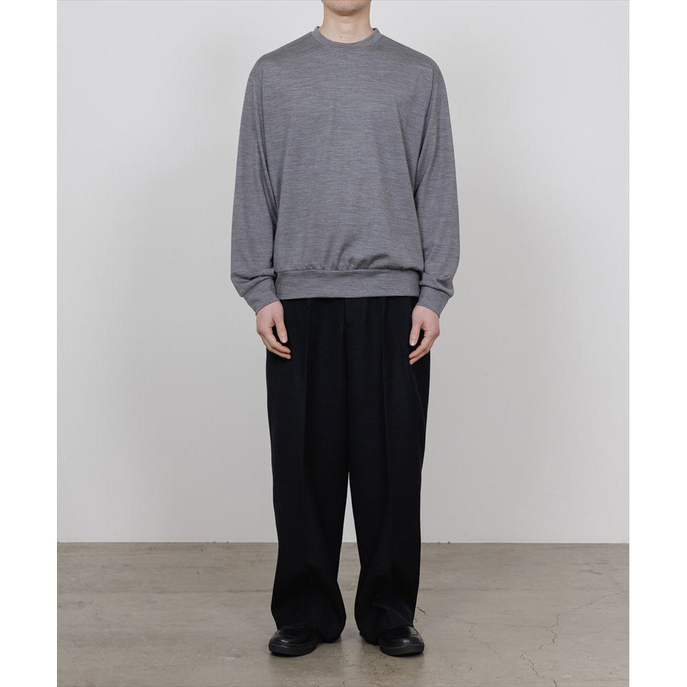 CREW NECK L/S TEE SUPER100s WASHABLE WOOL JERSEY