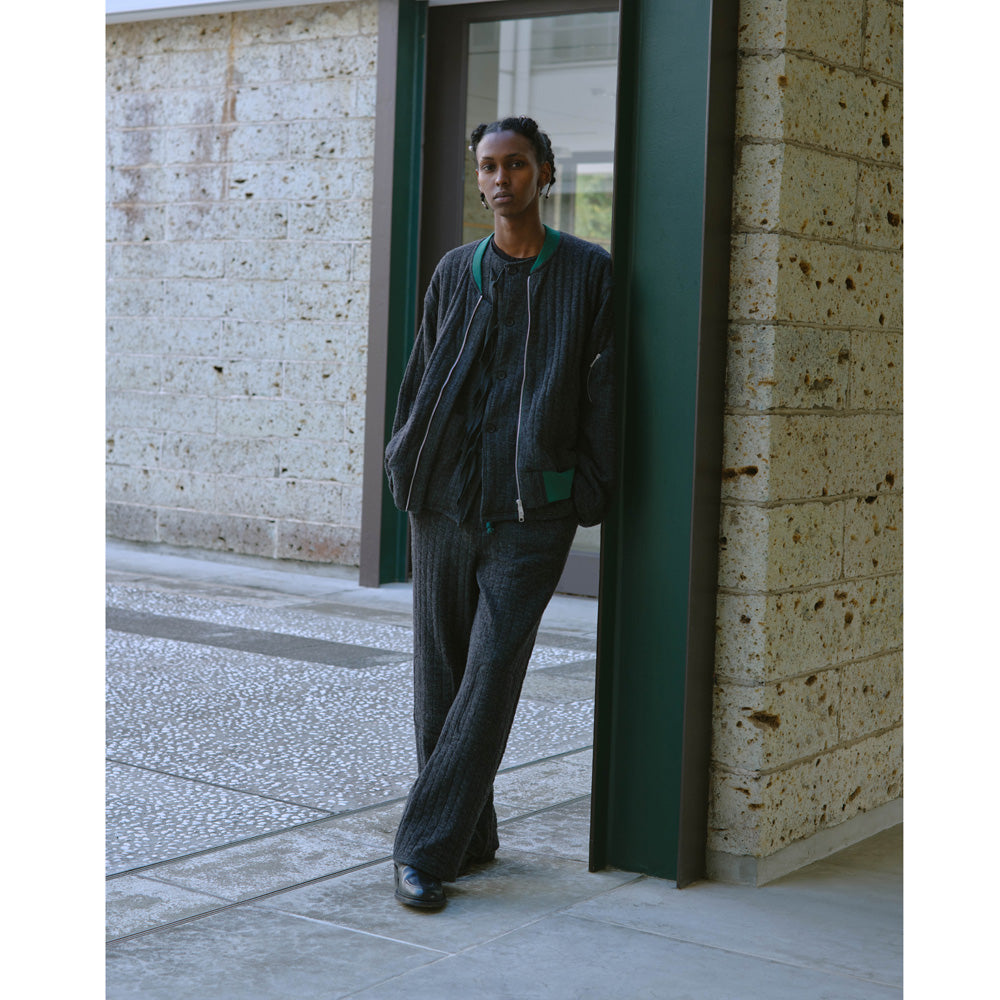 Stripe Quilt Jacquard Flight Jacket