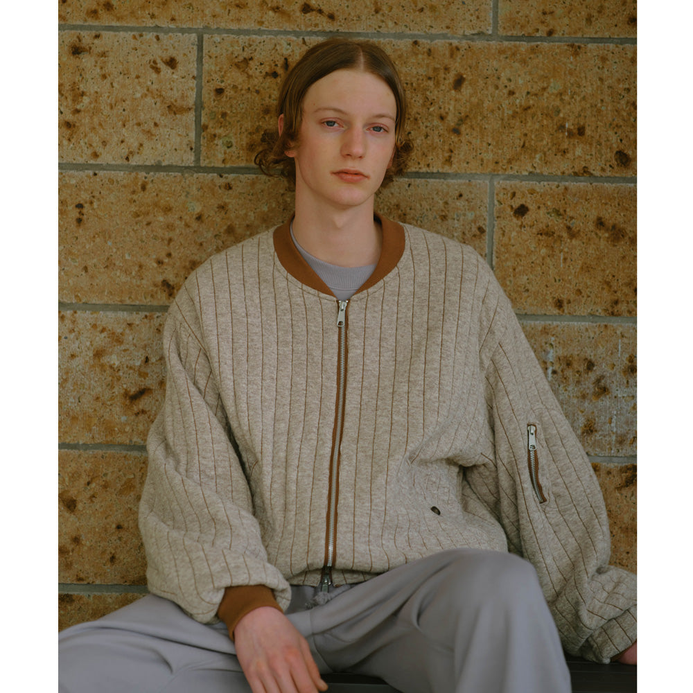 Stripe Quilt Jacquard Flight Jacket