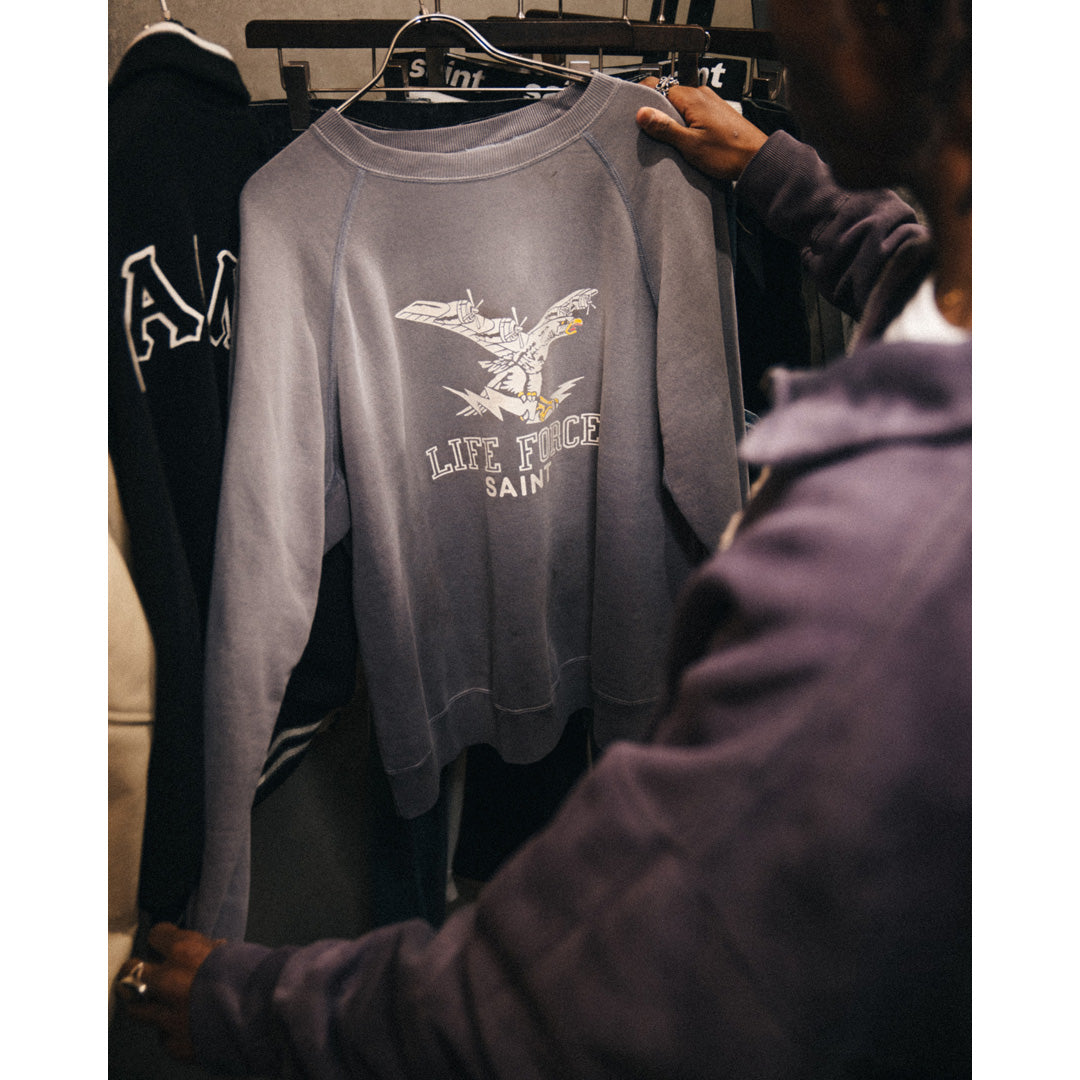 Saint Mxxxxxx (セントマイケル )RAGLAN CRWN SWEAT LIFE FORCE SM-MK1
