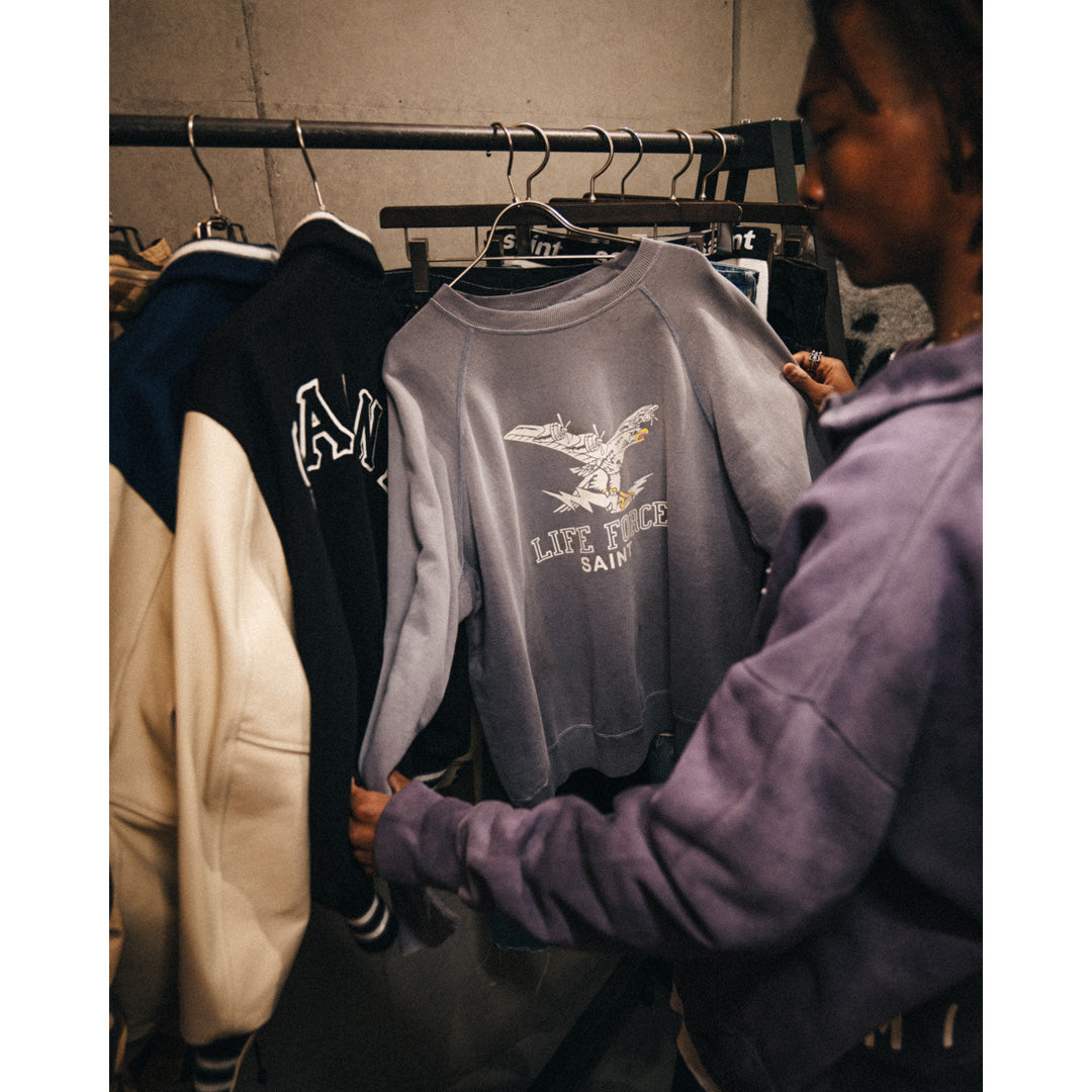 Saint Mxxxxxx (セントマイケル )RAGLAN CRWN SWEAT LIFE FORCE SM-MK1