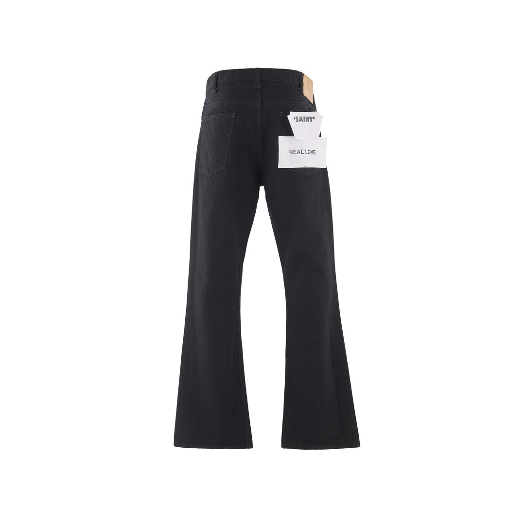 BLACK FLARE DENIM PANTS