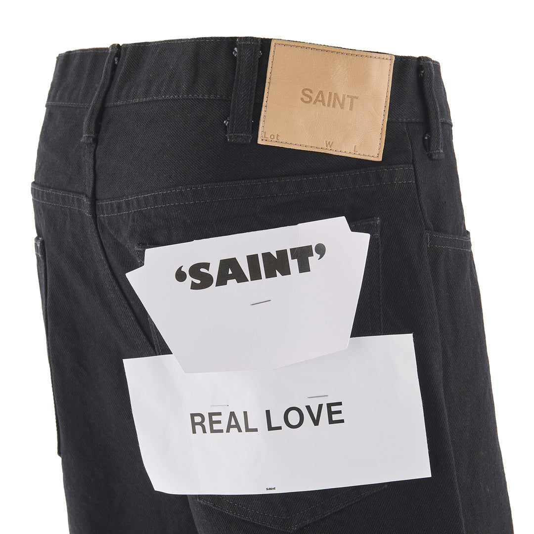 BLACK FLARE DENIM PANTS