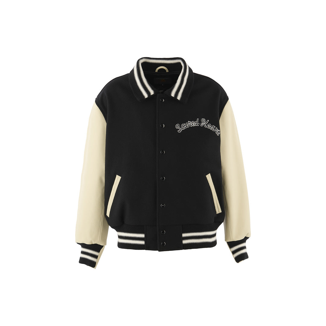 ©SAINT Mxxxxxx_Golden Bear Sportswear VARSITY JKT Sared Heart (BK/WHT)