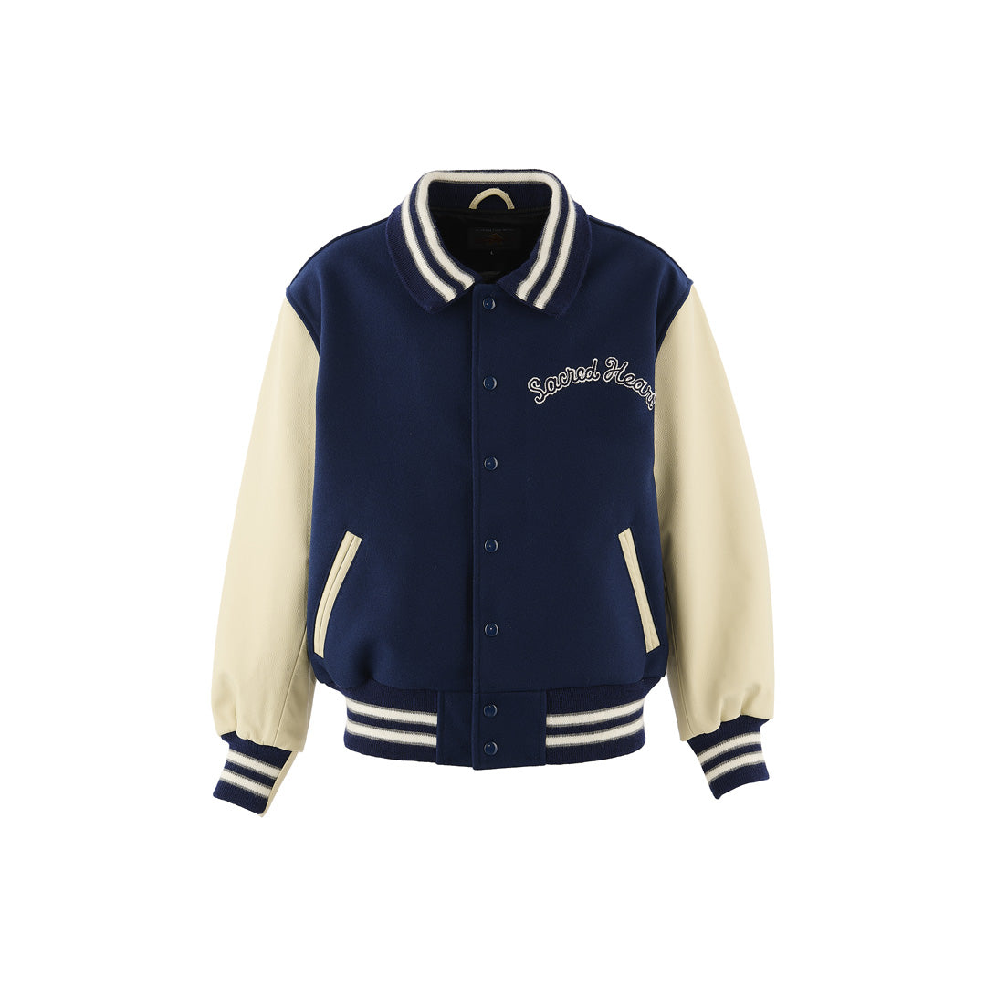©SAINT Mxxxxxx_Golden Bear Sportswear VARSITY JKT Sared Heart (NY/WHT)
