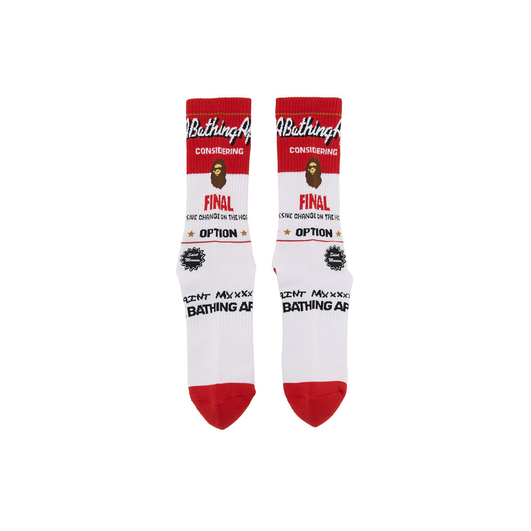 SAINT Mxxxxxx × BAPE® SOCKS FAINAL(WHT/RED)