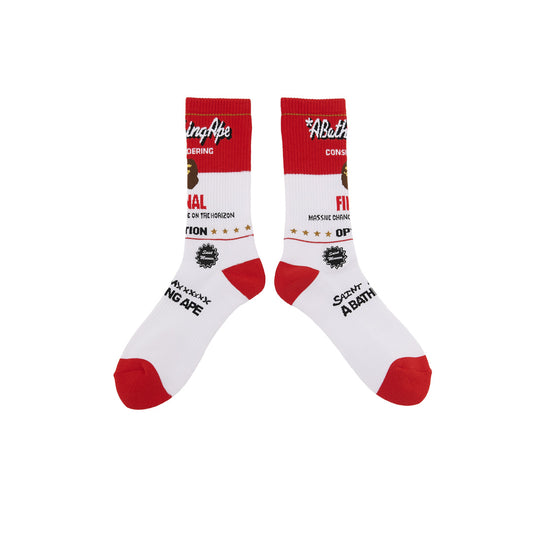 SAINT Mxxxxxx × BAPE® SOCKS FAINAL(WHT/RED)