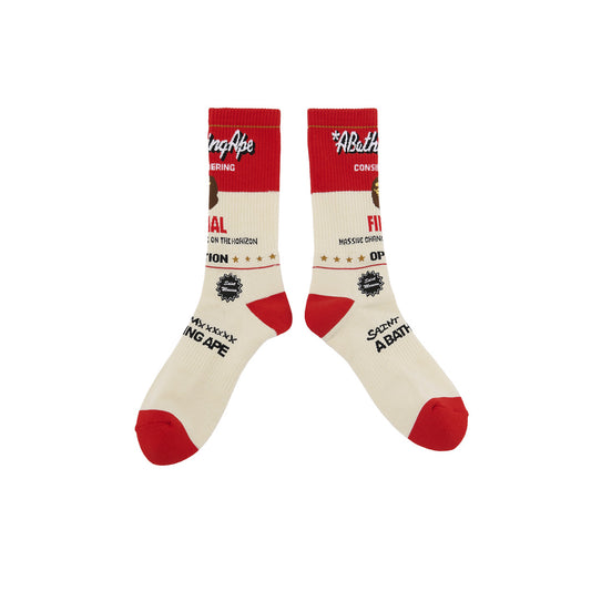 SAINT Mxxxxxx × BAPE® SOCKS FAINAL(ECRU/RED)