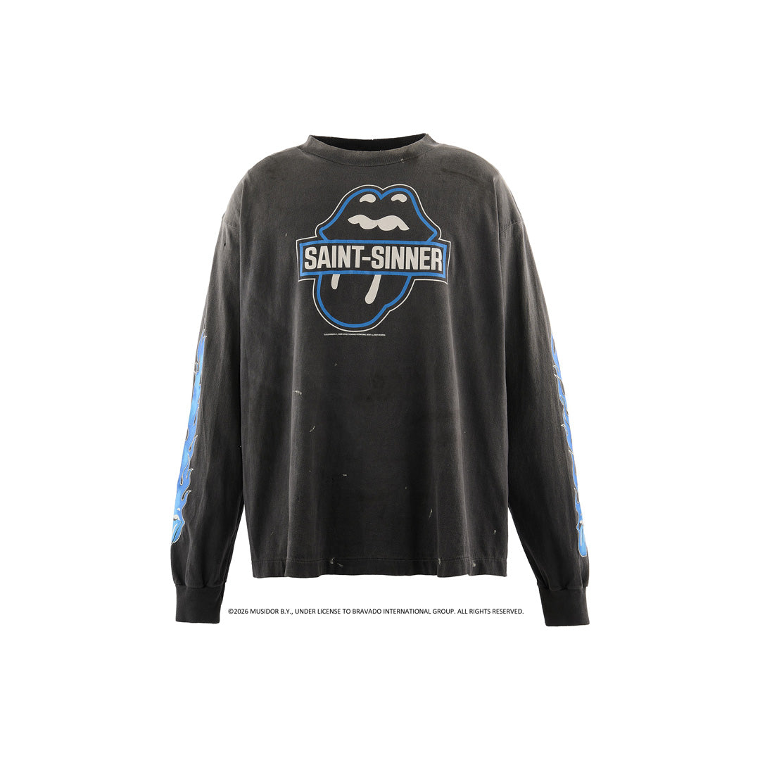 ©SAINT Mxxxxxx_The Rolling Stones LS T-SHIRT FIRE Front