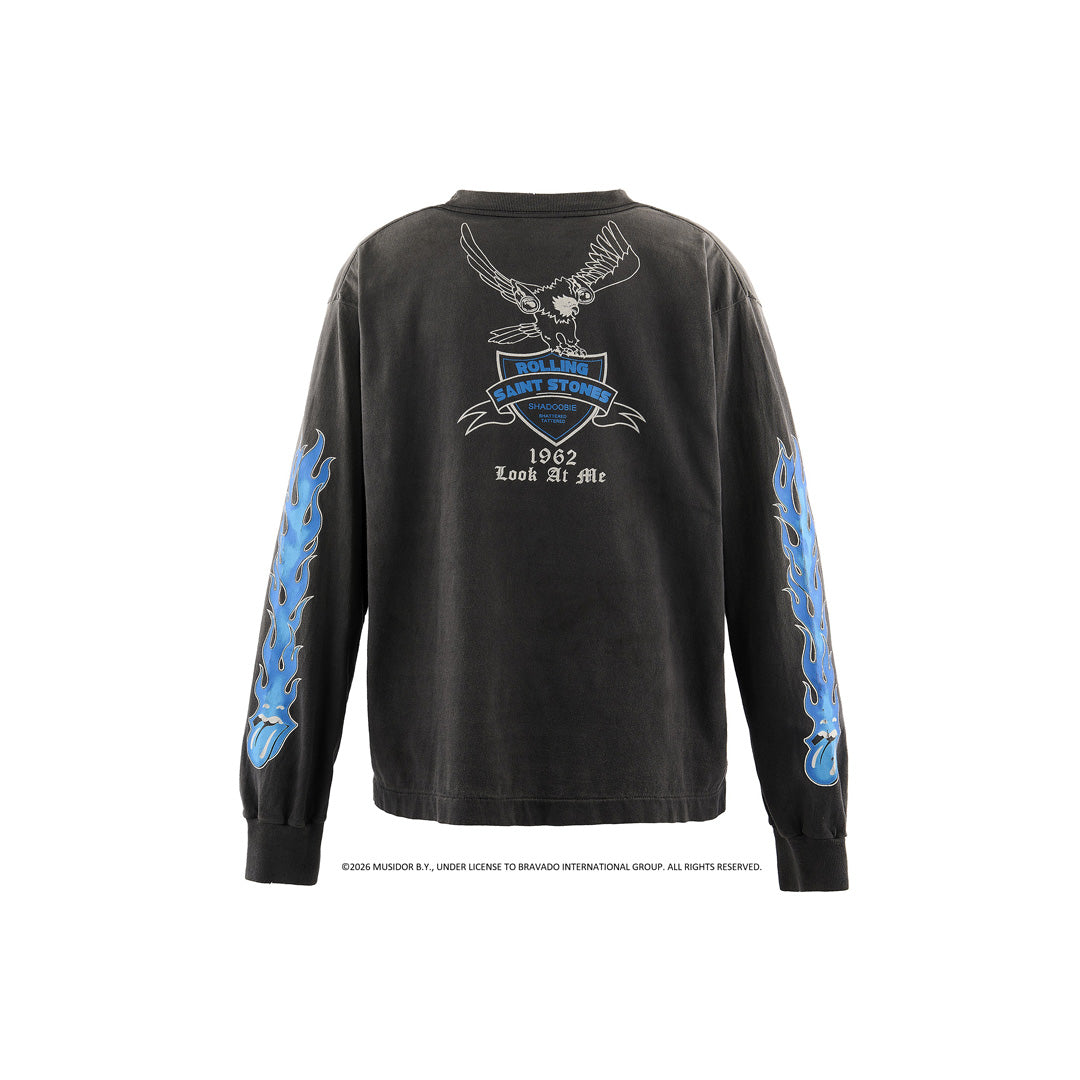 SAINT Mxxxxxx_The Rolling Stones LS T-SHIRT FIRE SM-MK1-0000-C44